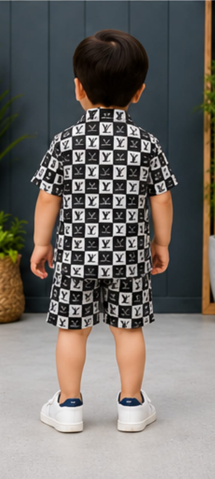 Black Luxury Monogram Boys Co-Ord Set