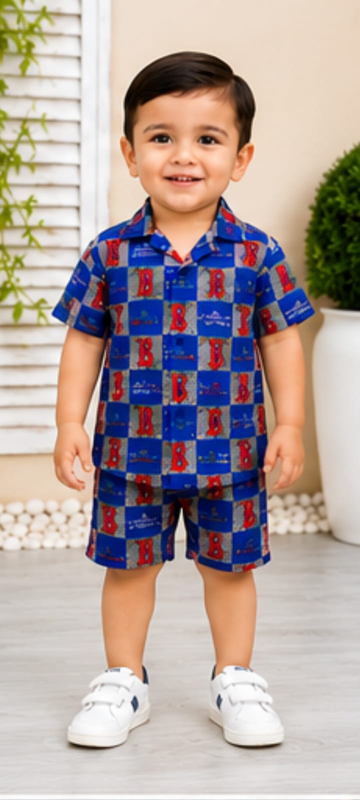 Blue Premium Printed Boys Co-Ord Set
