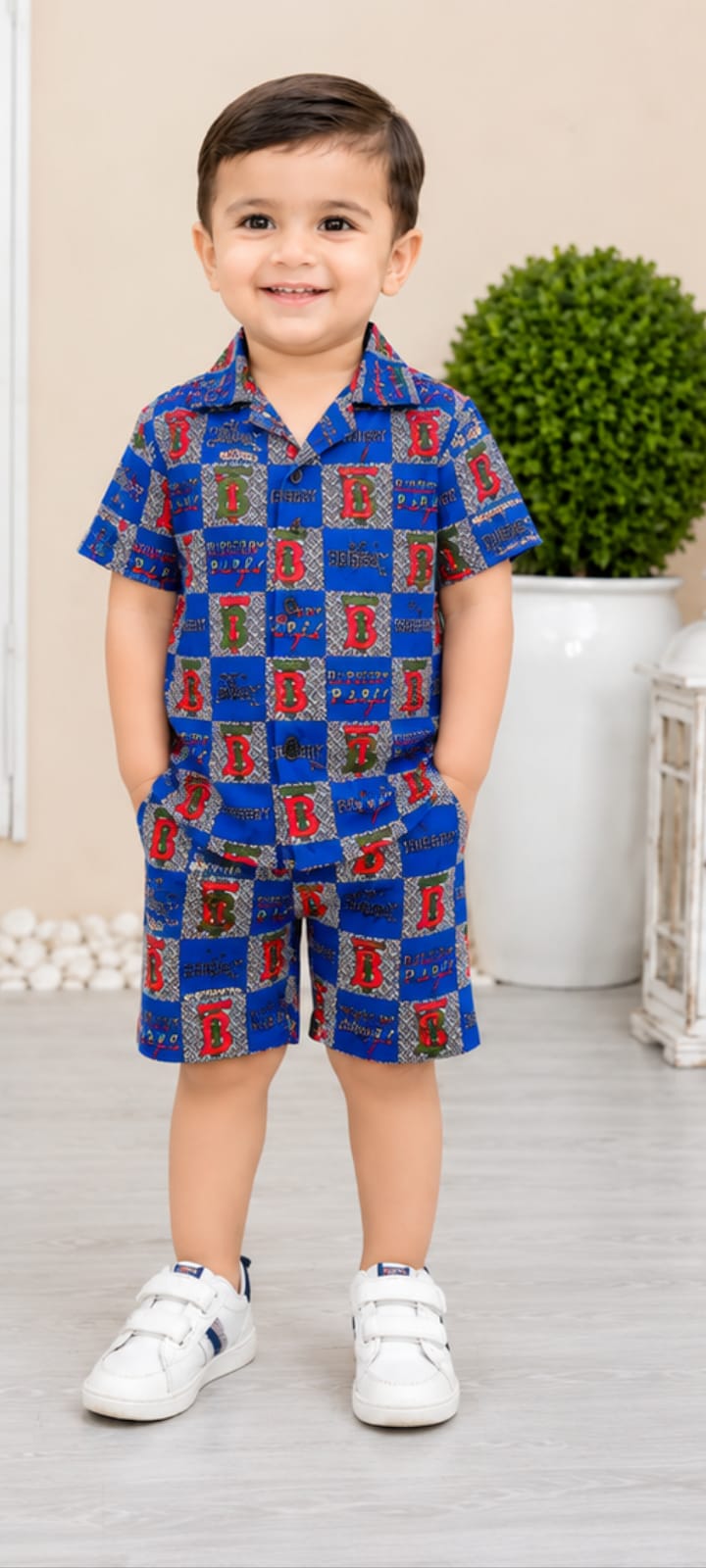 Blue Premium Printed Boys Co-Ord Set