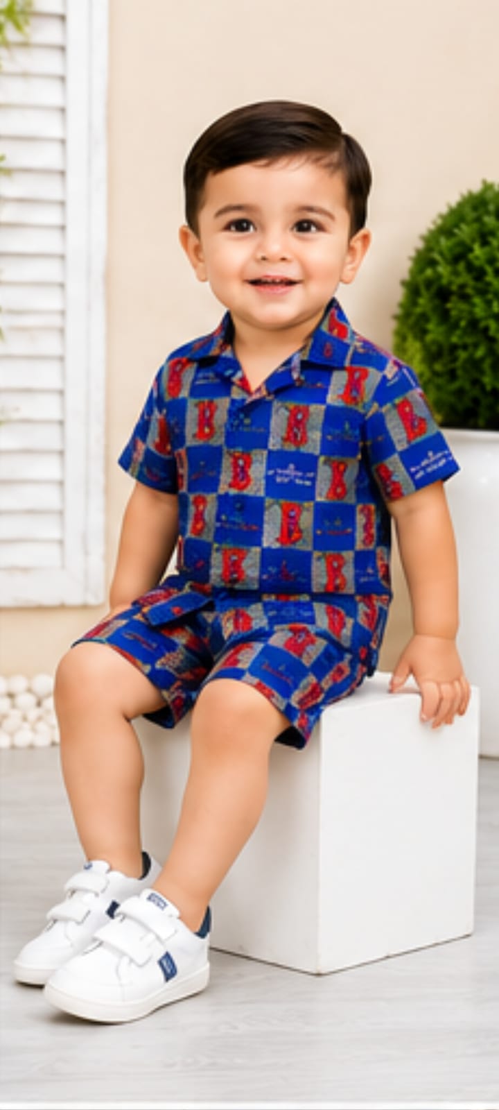 Blue Premium Printed Boys Co-Ord Set
