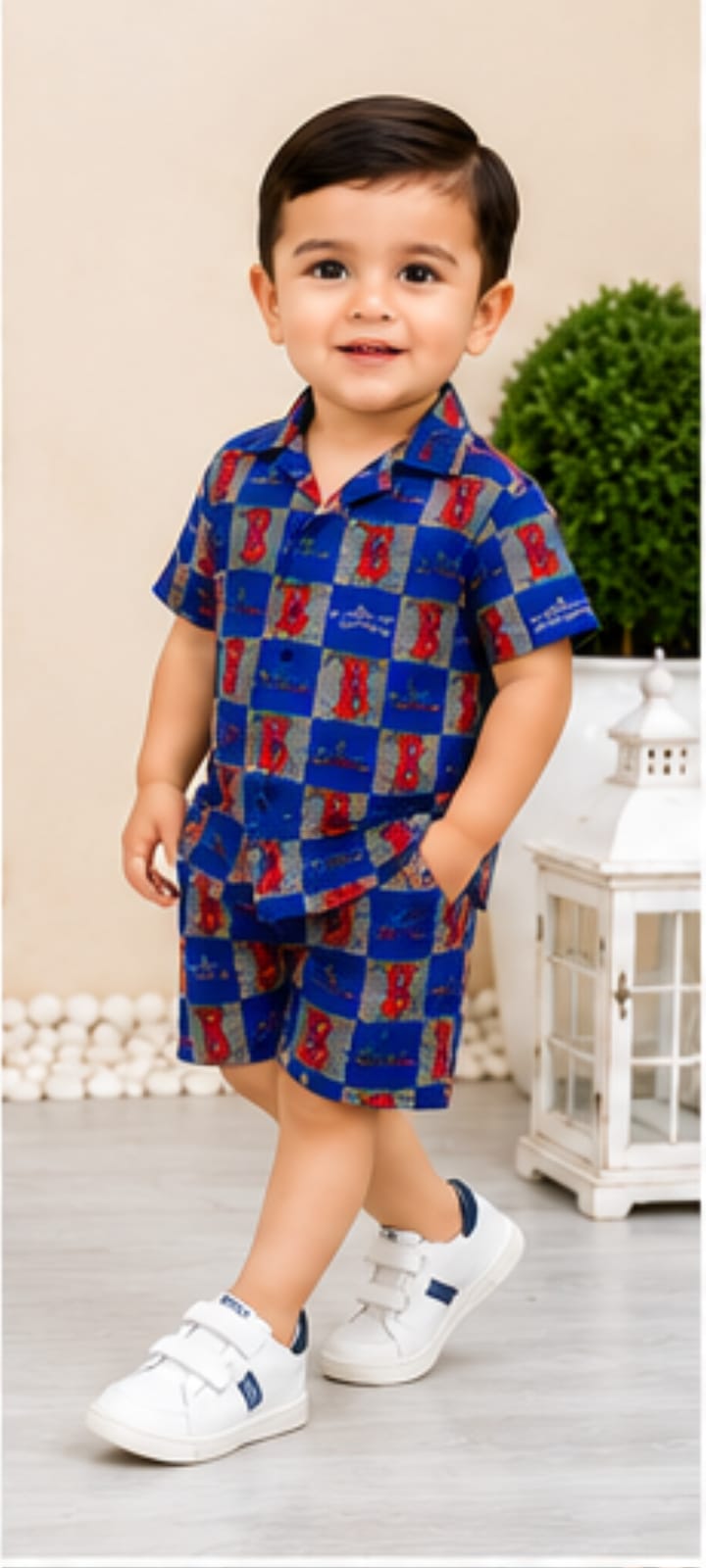 Blue Premium Printed Boys Co-Ord Set