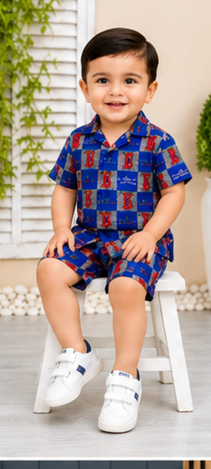 Blue Premium Printed Boys Co-Ord Set