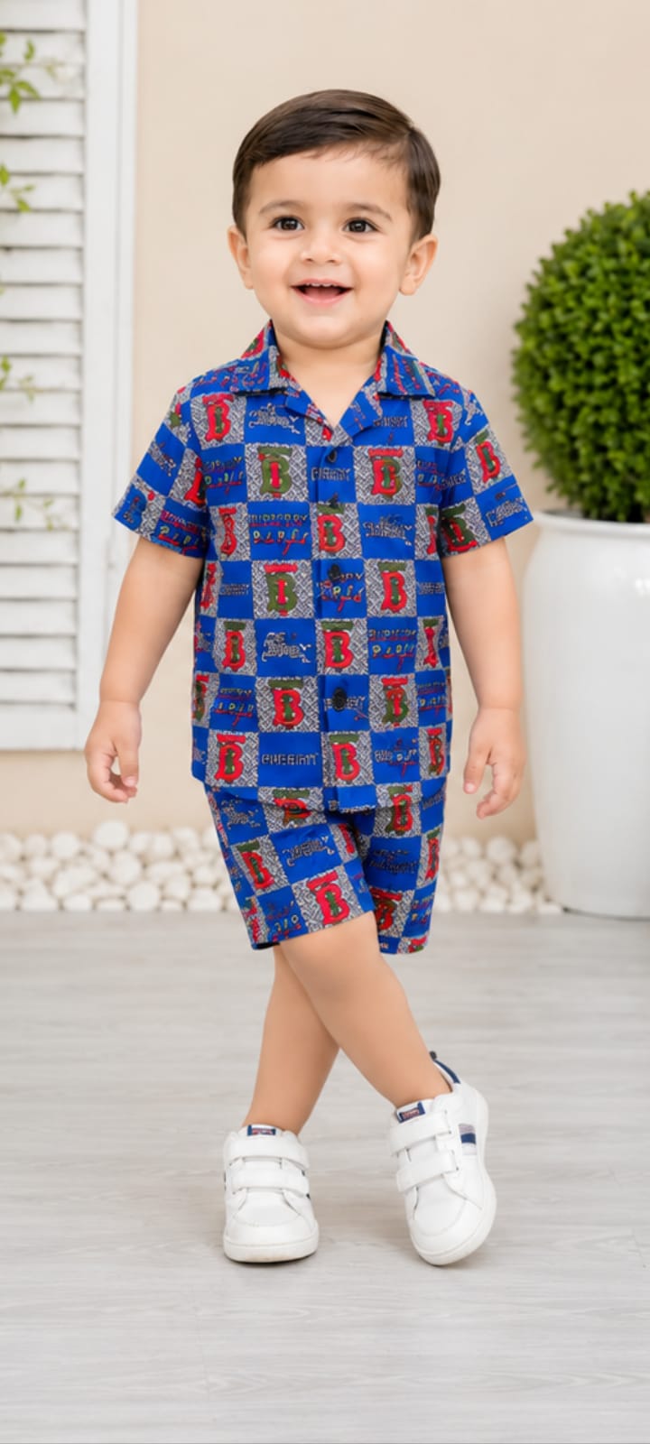 Blue Premium Printed Boys Co-Ord Set