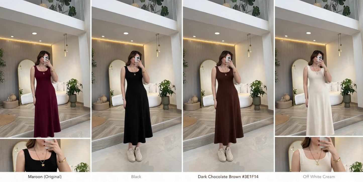 2-in-1 Elegant Layered Flare Maxi Dress